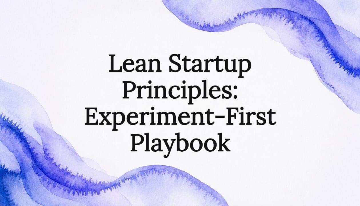Lean Startup Principles: Experiment-First Playbook