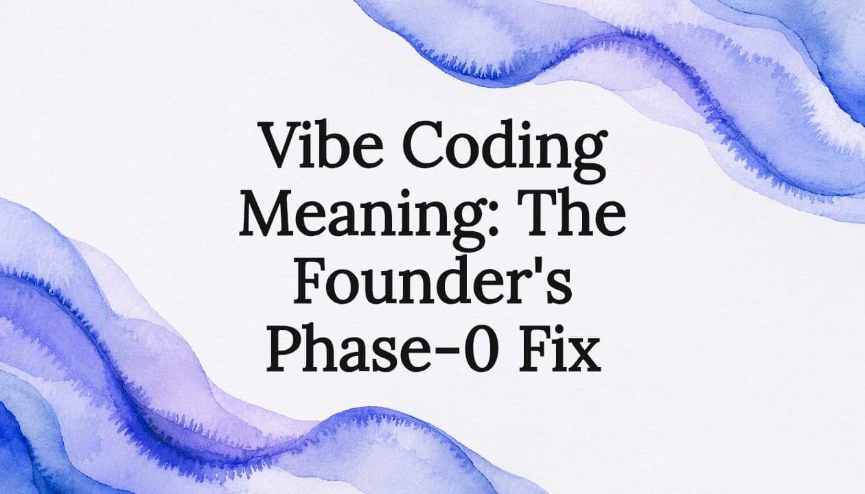 Vibe Coding Meaning: The Founder's Phase‑0 Fix
