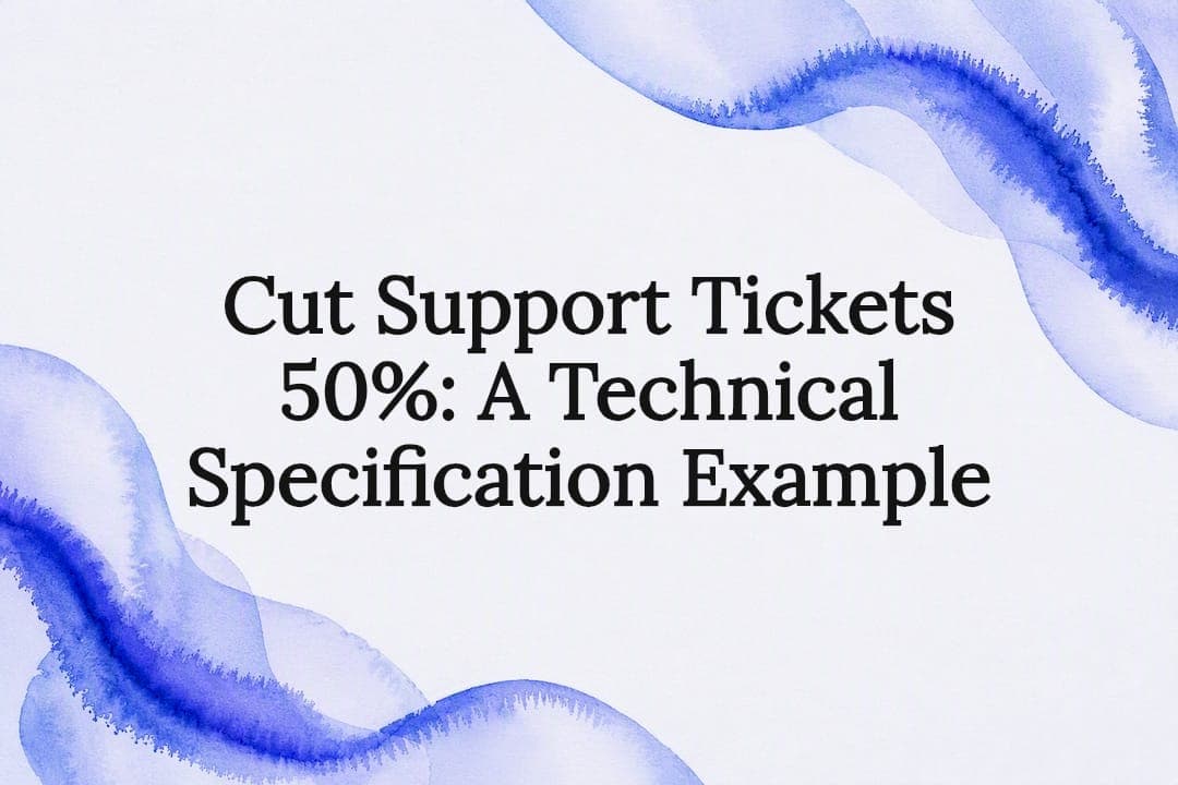 Cut Support Tickets 50%: A Technical Specification Example