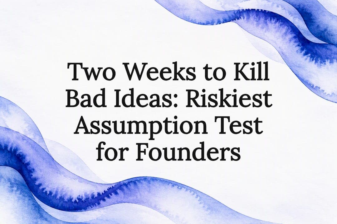 Two Weeks to Kill Bad Ideas: Riskiest Assumption Test for Founders