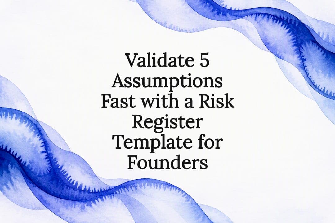 Validate 5 Assumptions Fast with a Risk Register Template for Founders