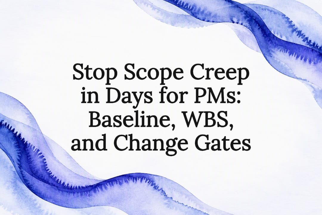 Stop Scope Creep in Days for PMs: Baseline, WBS, and Change Gates