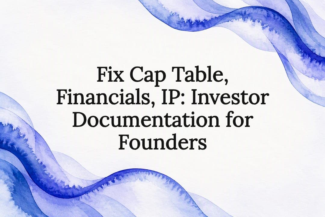 Fix Cap Table, Financials, IP: Investor Documentation for Founders
