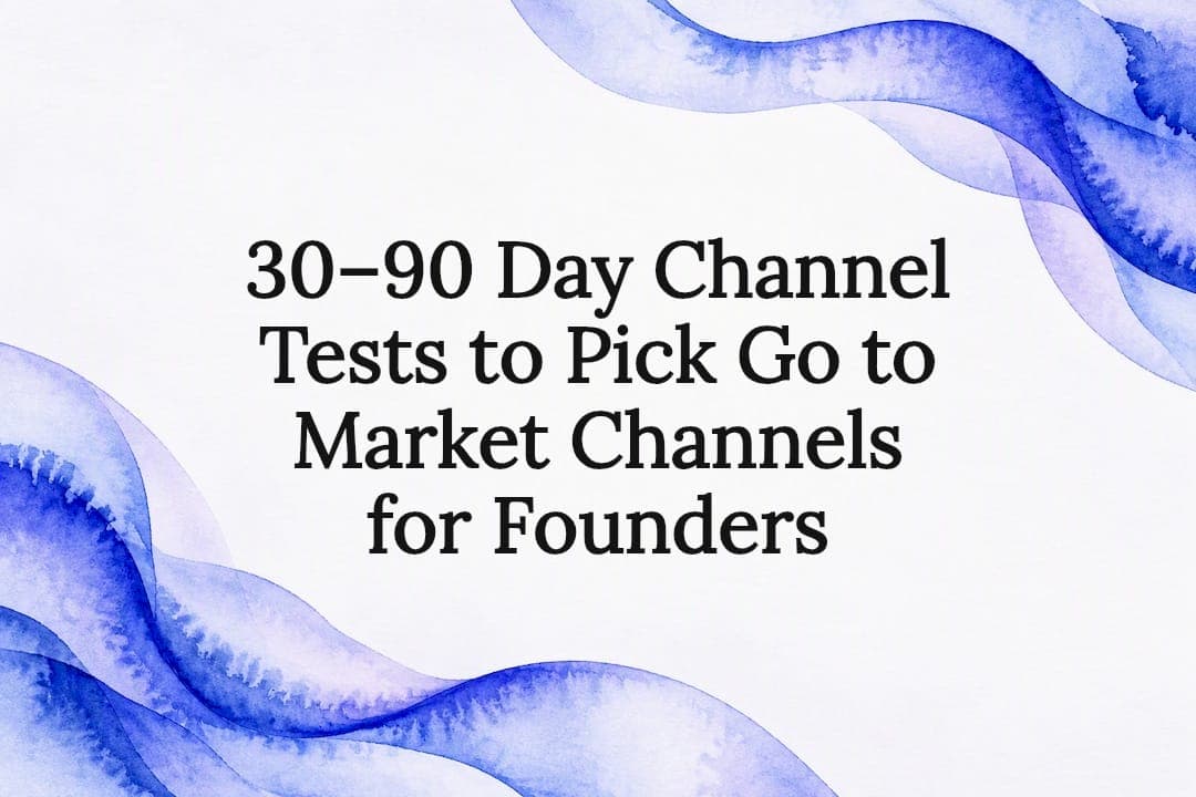 30–90 Day Channel Tests to Pick Go to Market Channels for Founders